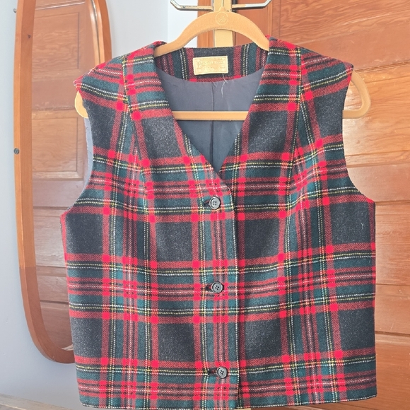 Vintage Pendleton Classic Tartan Plaid Wool Vest XL - Picture 2 of 6
